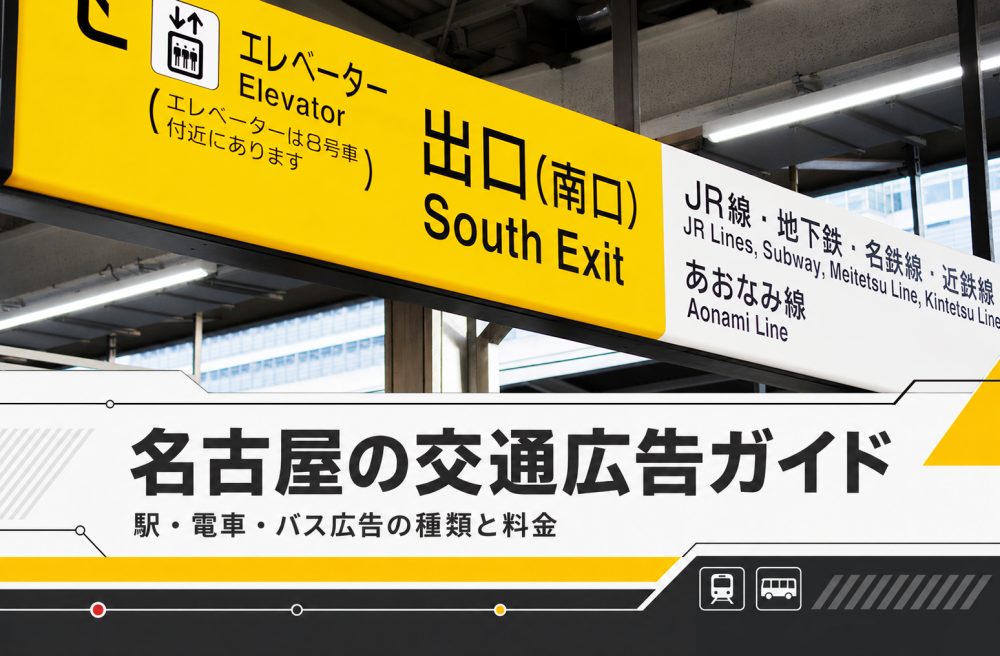 名古屋の交通広告ガイド｜駅・電車・バス広告の種類と料金